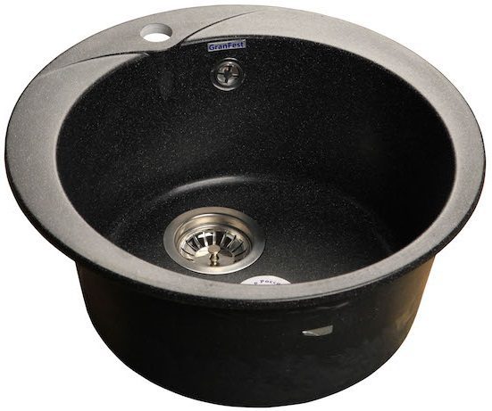 Мойка из искусственного камня GRANFEST GF-R480 черный купить в Мастак Мойка из искусственного камня GRANFEST GF-R480 черный купить в сети строительных магазинов Мастак