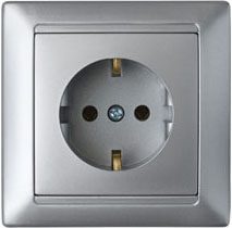 Розетка скрытая с заземлением BYLECTRICA Стиль серебро (РС16-306сер) купить в Мастак Розетка скрытая с заземлением BYLECTRICA Стиль серебро (РС16-306сер) купить в сети строительных магазинов Мастак