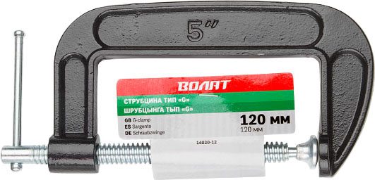 Струбцина G-образная 125 мм ВОЛАТ (14030-12) купить в Мастак Струбцина G-образная 125 мм ВОЛАТ (14030-12) купить в сети строительных магазинов Мастак