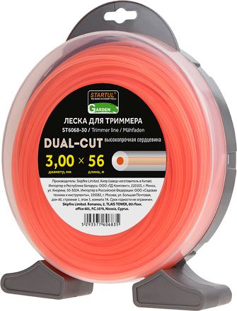 Леска для триммера d 3.0 мм х 56 м сечение круглое STARTUL Garden Dual-cut (ST6068-30) купить в Мастак Леска для триммера d 3.0 мм х 56 м сечение круглое STARTUL Garden Dual-cut (ST6068-30) купить в сети строительных магазинов Мастак