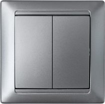 Выключатель двухклавишный cкрытый BYLECTRICA Стиль серебро (С510-803сер) купить в Мастак Выключатель двухклавишный cкрытый BYLECTRICA Стиль серебро (С510-803сер) купить в сети строительных магазинов Мастак