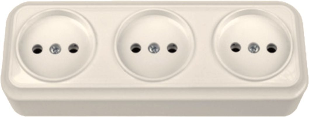 Розетка тройная наружная BYLECTRICA Вариант бежевая (РА16-0161 бежевый) купить в Мастак Розетка тройная наружная BYLECTRICA Вариант бежевая (РА16-0161 бежевый) купить в сети строительных магазинов Мастак