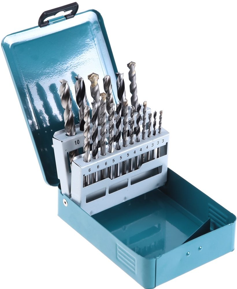 Набор сверл по дереву/металлу/камню 18 штук MAKITA (D-46202) купить в Мастак Набор сверл по дереву/металлу/камню 18 штук MAKITA (D-46202) купить в сети строительных магазинов Мастак