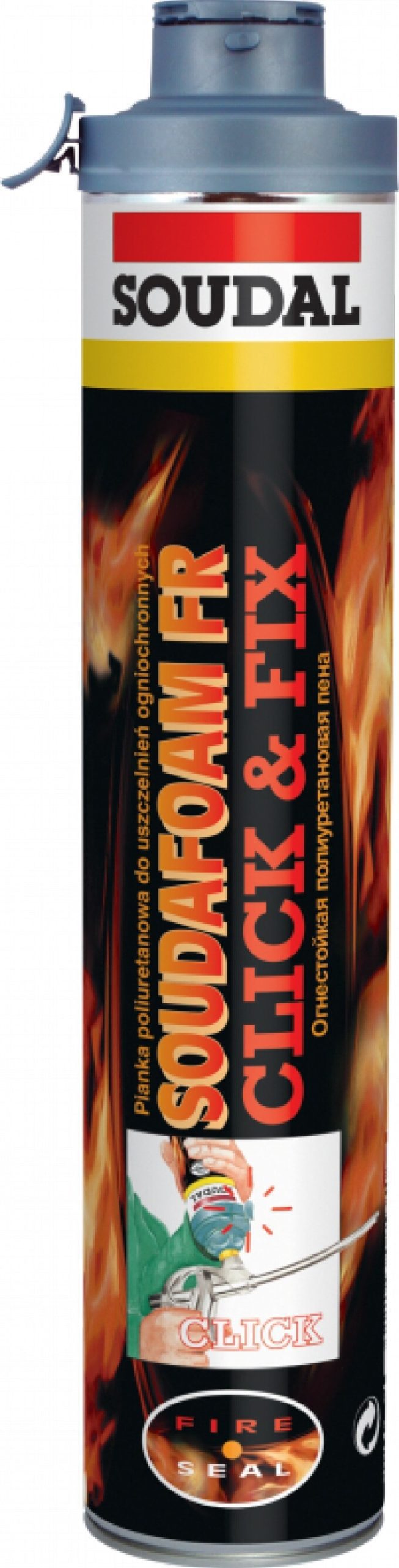 Пена монтажная огнестойкая SOUDAL Soudafoam FR Click & Fix 750 мл (157151) купить в Мастак Пена монтажная огнестойкая SOUDAL Soudafoam FR Click & Fix 750 мл (157151) купить в сети строительных магазинов Мастак