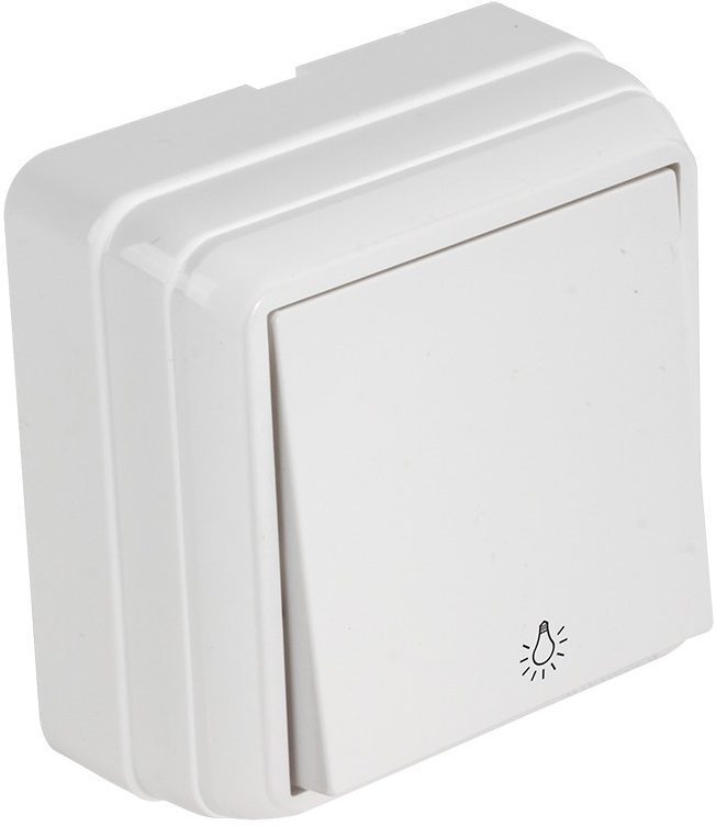 Выключатель одноклавишный с самовозвратом наружный MUTLUSAN Bron белый (2160 307 0201) купить в Мастак Выключатель одноклавишный с самовозвратом наружный MUTLUSAN Bron белый (2160 307 0201) купить в сети строительных магазинов Мастак