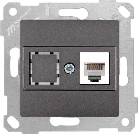 Розетка телефонная MUTLUSAN Rita дымчатая (2200 125 0195) купить в Мастак Розетка телефонная MUTLUSAN Rita дымчатая (2200 125 0195) купить в сети строительных магазинов Мастак