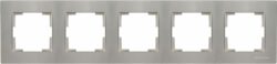 Рамка пятиместная MUTLUSAN Rita титан (2220 800 1583) купить в сети строительных магазинов Мастак