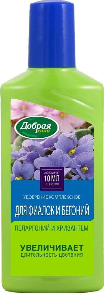Удобрение органо-минеральное ДОБРАЯ СИЛА Для фиалок и бегоний 250 мл (DS21010151) купить в Мастак me1} купить в сети строительных магазинов Мастак