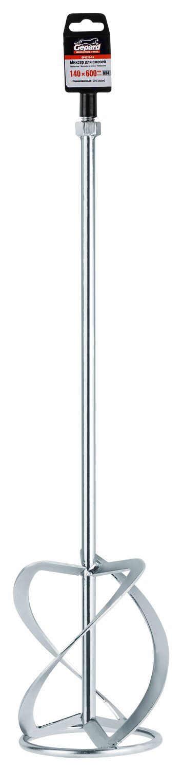 Насадка миксер 140х600 мм M14 GEPARD (GP4270-14) купить в Мастак Насадка миксер 140х600 мм M14 GEPARD (GP4270-14) купить в сети строительных магазинов Мастак