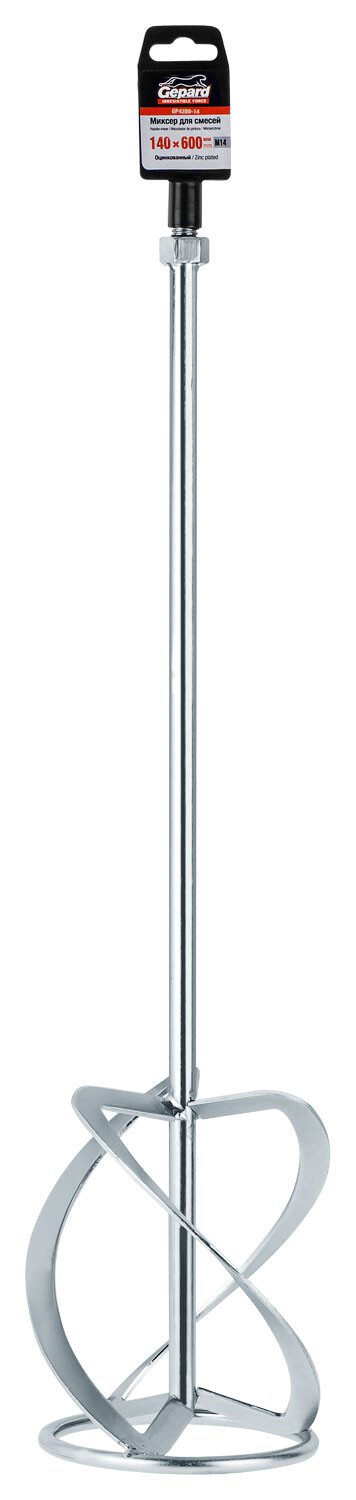 Насадка миксер 140х600 мм M14 GEPARD (GP4280-14) купить в Мастак Насадка миксер 140х600 мм M14 GEPARD (GP4280-14) купить в сети строительных магазинов Мастак