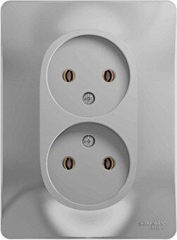 Розетка двойная скрытая SCHNEIDER ELECTRIC Glossa алюминий (GSL000320) купить в Мастак Розетка двойная скрытая SCHNEIDER ELECTRIC Glossa алюминий (GSL000320) купить в сети строительных магазинов Мастак