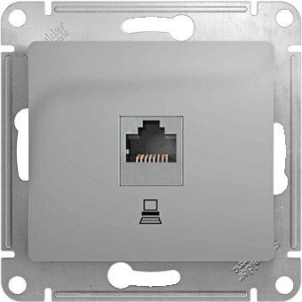 Розетка компьютерная SCHNEIDER ELECTRIC Glossa алюминий (GSL000381K) купить в Мастак Розетка компьютерная SCHNEIDER ELECTRIC Glossa алюминий (GSL000381K) купить в сети строительных магазинов Мастак