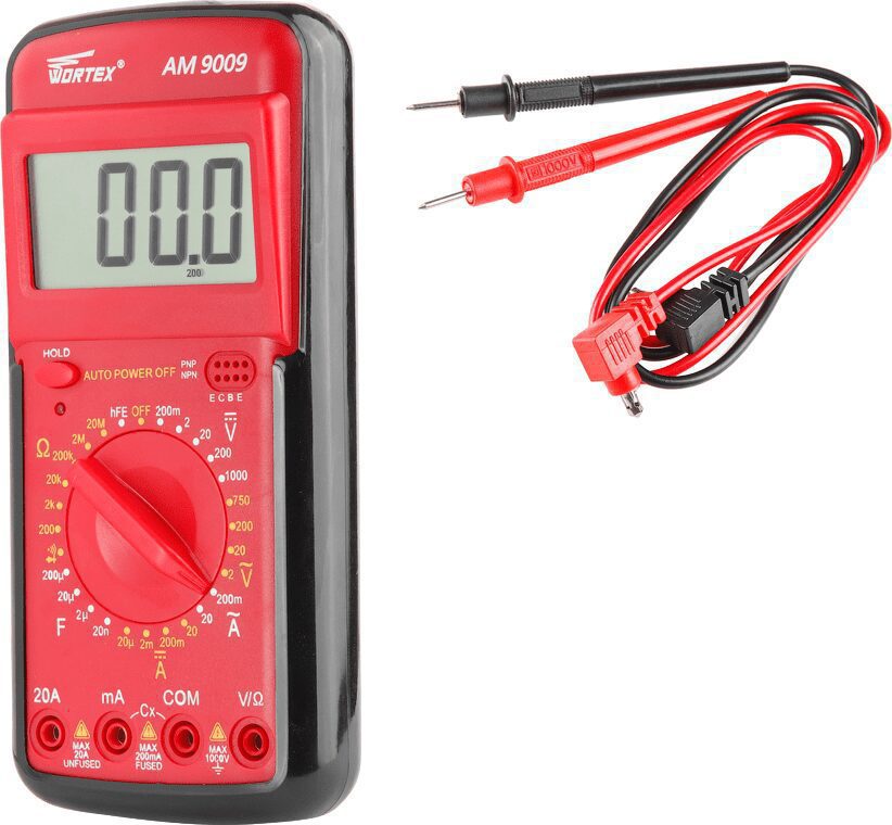 Мультиметр цифровой WORTEX AM 9009 (AM9009000014) купить в Мастак Мультиметр цифровой WORTEX AM 9009 (AM9009000014) купить в сети строительных магазинов Мастак