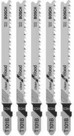 Пилка для электролобзика BOSCH Clean for Wood T101B 5 штук (2608630030) купить в сети строительных магазинов Мастак
