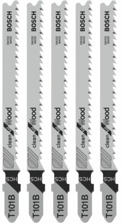 Пилка для электролобзика BOSCH Clean for Wood T101B 5 штук (2608630030) купить в сети строительных магазинов Мастак