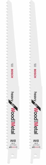 Полотно для сабельной пилы BOSCH Heavy for Wood and Metal S1111DF 225 мм 2 штуки (2608656273) купить в сети строительных магазинов Мастак