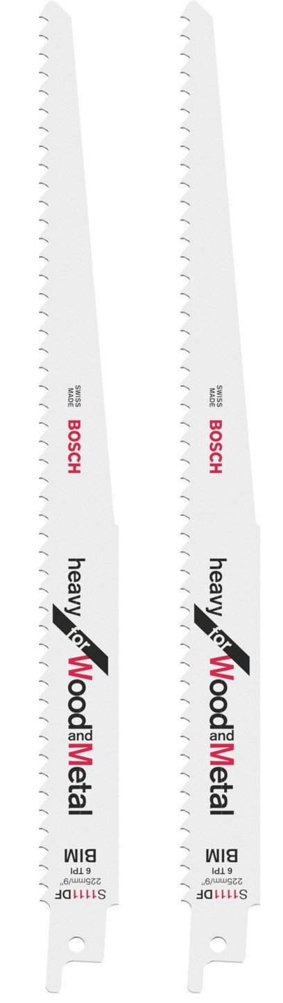 Полотно для сабельной пилы BOSCH Heavy for Wood and Metal S1111DF 225 мм 2 штуки (2608656273) купить в Мастак Полотно для сабельной пилы BOSCH Heavy for Wood and Metal S1111DF 225 мм 2 штуки (2608656273) купить в сети строительных магазинов Мастак