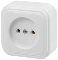 Розетка наружная ЮПИТЕР Стандарт белая (JP7410-04) купить в сети строительных магазинов Мастак