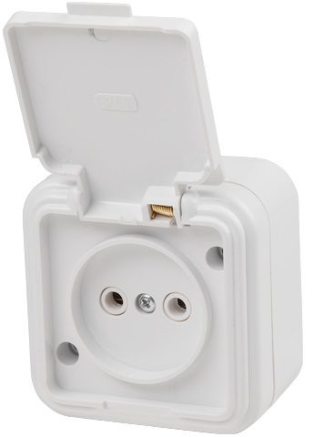 Розетка наружная брызгозащищенная ЮПИТЕР Стандарт белая (JP7410-06) купить в Мастак Розетка наружная брызгозащищенная ЮПИТЕР Стандарт белая (JP7410-06) купить в сети строительных магазинов Мастак