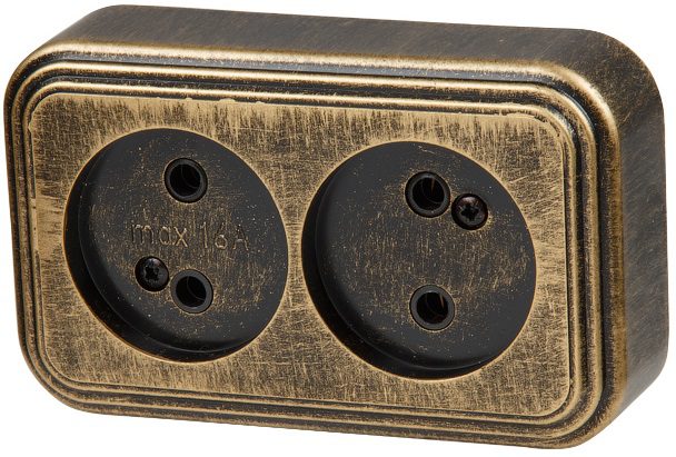 Розетка двойная наружная ЮПИТЕР Стандарт бронзовая (JP7413-06) купить в Мастак Розетка двойная наружная ЮПИТЕР Стандарт бронзовая (JP7413-06) купить в сети строительных магазинов Мастак