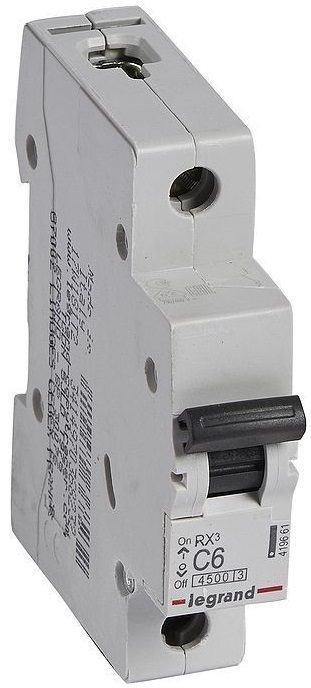 Автоматический выключатель LEGRAND RX3 4500 1P 6А С 4 Автоматический выключатель LEGRAND RX3 4500 1P 6А С 4