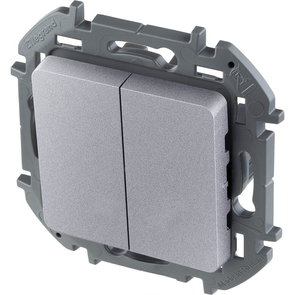 Выключатель двухклавишный скрытый LEGRAND Inspiria алюминий (673622) купить в Мастак Выключатель двухклавишный скрытый LEGRAND Inspiria алюминий (673622) купить в сети строительных магазинов Мастак