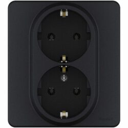 Розетка двойная скрытая LEGRAND Inspiria антрацит (673753) купить в сети строительных магазинов Мастак