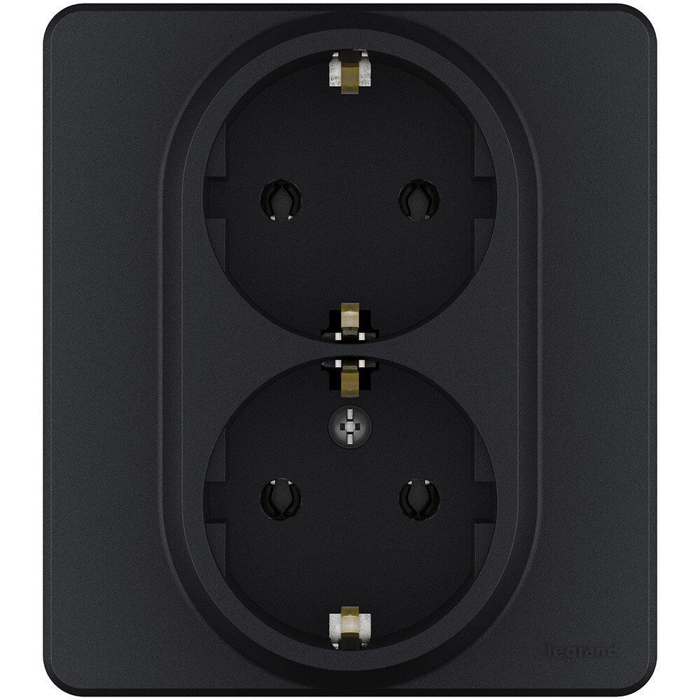 Розетка двойная скрытая LEGRAND Inspiria антрацит (673753) купить в Мастак Розетка двойная скрытая LEGRAND Inspiria антрацит (673753) купить в сети строительных магазинов Мастак