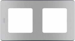 Рамка двухместная LEGRAND Inspiria алюминий (673942) купить в сети строительных магазинов Мастак