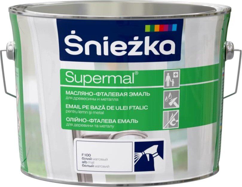 Эмаль масляно-фталевая SNIEZKA Supermal белая матовая 2 Эмаль масляно-фталевая SNIEZKA Supermal белая матовая 2