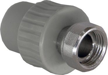 Муфта ПП 25х1" с накидной гайкой серая РосТурПласт (15826) купить в Мастак Муфта ПП 25х1" с накидной гайкой серая РосТурПласт (15826) купить в сети строительных магазинов Мастак