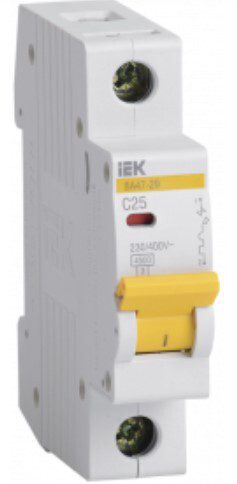 Автоматический выключатель IEK ВА47-29 1Р 25А С 4 Автоматический выключатель IEK ВА47-29 1Р 25А С 4