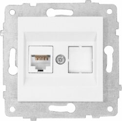 Розетка компьютерная OVIVO Grano белая (600-000301-229) купить в сети строительных магазинов Мастак