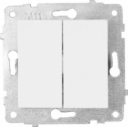 Выключатель двухклавишный скрытый OVIVO Grano белый (600-000201-202) купить в сети строительных магазинов Мастак