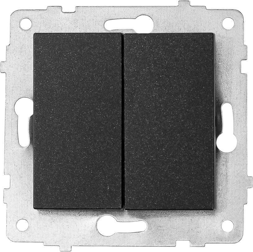 Выключатель двухклавишный скрытый OVIVO Grano черный (600-000217-202) купить в Мастак Выключатель двухклавишный скрытый OVIVO Grano черный (600-000217-202) купить в сети строительных магазинов Мастак