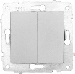 Выключатель двухклавишный скрытый OVIVO Grano серебро (600-000210-202) купить в сети строительных магазинов Мастак