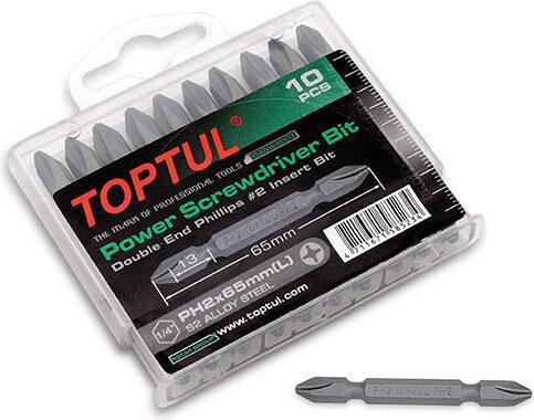 Бита для шуруповерта двусторонняя PH1 65 мм TOPTUL 10 штук (GAAW1002) купить в Мастак Бита для шуруповерта двусторонняя PH1 65 мм TOPTUL 10 штук (GAAW1002) купить в сети строительных магазинов Мастак