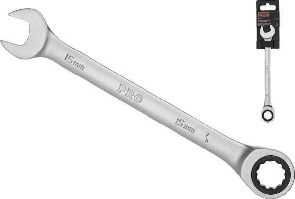 Ключ комбинированный 15 мм с трещоткой PRO STARTUL (PRO-7015) купить в Мастак Ключ комбинированный 15 мм с трещоткой PRO STARTUL (PRO-7015) купить в сети строительных магазинов Мастак