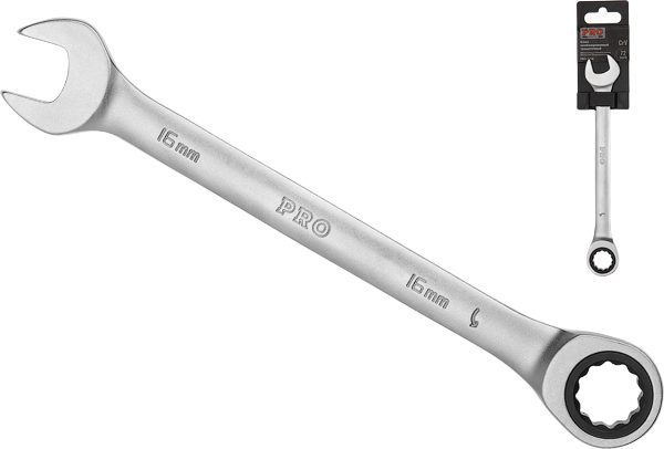 Ключ комбинированный 16 мм с трещоткой PRO STARTUL (PRO-7016) купить в Мастак Ключ комбинированный 16 мм с трещоткой PRO STARTUL (PRO-7016) купить в сети строительных магазинов Мастак