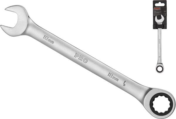 Ключ комбинированный 18 мм с трещоткой PRO STARTUL (PRO-7018) купить в Мастак Ключ комбинированный 18 мм с трещоткой PRO STARTUL (PRO-7018) купить в сети строительных магазинов Мастак