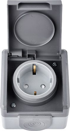 Розетка наружная с заземлением брызгозащищенная BYLECTRICA Пралеска Аква серая (РА16-0152(03)) купить в Мастак Розетка наружная с заземлением брызгозащищенная BYLECTRICA Пралеска Аква серая (РА16-0152(03)) купить в сети строительных магазинов Мастак