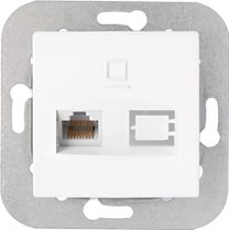 Розетка компьютерная BYLECTRICA Уют белая (РК18-013) купить в Мастак Розетка компьютерная BYLECTRICA Уют белая (РК18-013) купить в сети строительных магазинов Мастак