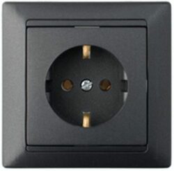 Розетка скрытая с заземлением BYLECTRICA Стиль графит (РС16-306гр) купить в сети строительных магазинов Мастак