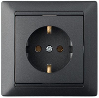 Розетка скрытая с заземлением BYLECTRICA Стиль графит (РС16-306гр) купить в Мастак Розетка скрытая с заземлением BYLECTRICA Стиль графит (РС16-306гр) купить в сети строительных магазинов Мастак