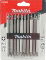 Бита для шуруповерта двусторонняя магнитная PH2 110 мм MAKITA E-form NZ 10 штук (D-34849) купить в сети строительных магазинов Мастак