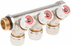 Коллектор с отсекающими вентилями 3/4х3 выхода 16х2 AV ENGINEERING (AVE1132003) купить в сети строительных магазинов Мастак