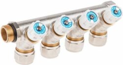 Коллектор с отсекающими вентилями 3/4х4 выхода 16х2 AV ENGINEERING (AVE1132004) купить в сети строительных магазинов Мастак