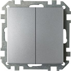 Выключатель двухклавишный скрытый BYLECTRICA Стиль серебро (С5 10-527сер) купить в Мастак Выключатель двухклавишный скрытый BYLECTRICA Стиль серебро (С5 10-527сер) купить в сети строительных магазинов Мастак