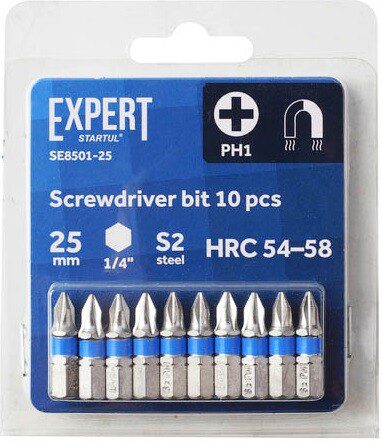 Бита для шуруповерта магнитная PH1 25 мм STARTUL Expert 10 штук (SE8501-25) купить в Мастак Бита для шуруповерта магнитная PH1 25 мм STARTUL Expert 10 штук (SE8501-25) купить в сети строительных магазинов Мастак