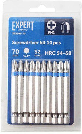 Бита для шуруповерта магнитная PH2 70 мм STARTUL Expert 10 штук (SE8502-70) купить в Мастак Бита для шуруповерта магнитная PH2 70 мм STARTUL Expert 10 штук (SE8502-70) купить в сети строительных магазинов Мастак